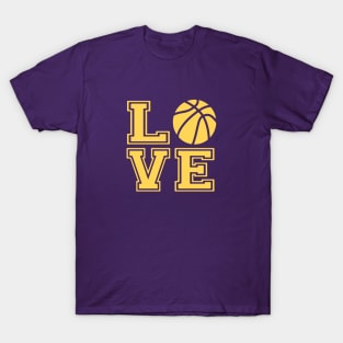 I Love Basketball - Gold Font T-Shirt